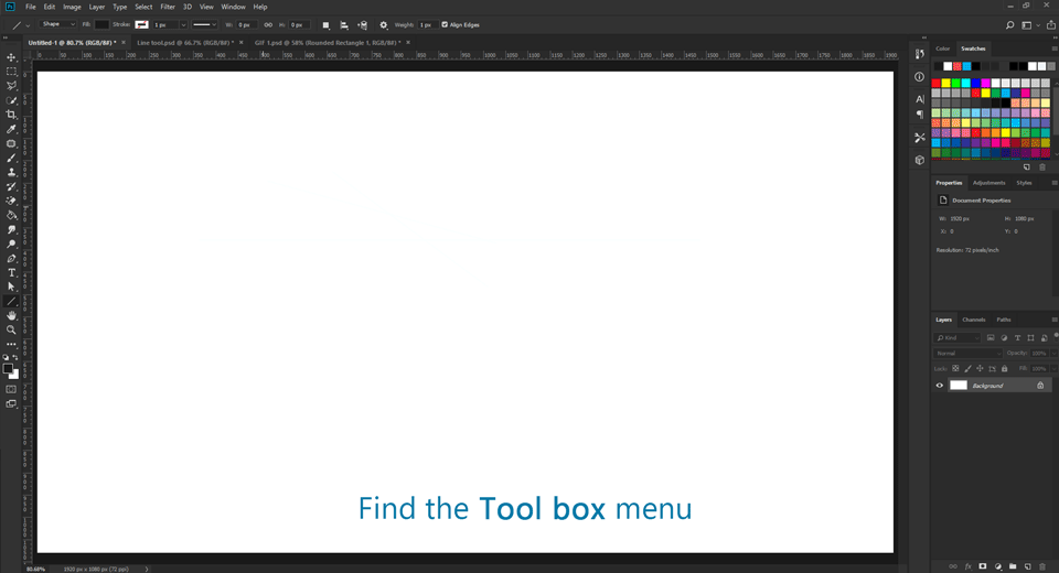 Find the Toolbox menu